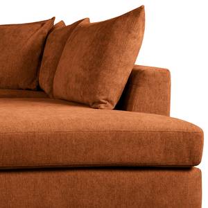 Ecksofa Ribela Chenille Roselia: Braun - Ottomane davorstehend rechts