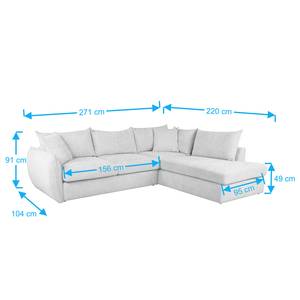 Ecksofa Ribela Chenille Roselia: Dunkelgrau - Ottomane davorstehend rechts