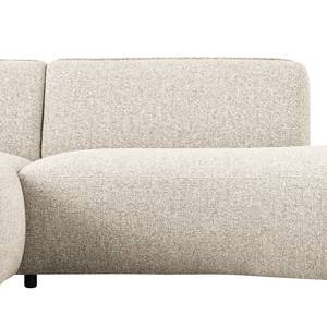 Ecksofa Betano mit Chaiselongue Strukturstoff Oana: Beige - Longchair davorstehend links / Ottomane rechts