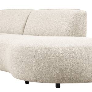 Hoekbank Betano met chaise longue Structuurstof Oana: Beige - Longchair vooraanzicht links/Ottomaan rechts