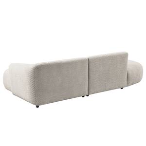 Ecksofa Betano mit Chaiselongue Bouclé Stoff Anouk: Hellgrau - Longchair davorstehend rechts / Ottomane links