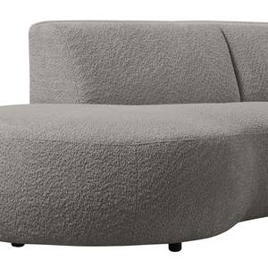 Ecksofa Betano mit Chaiselongue Bouclé Stoff Anouk: Graphit - Longchair davorstehend rechts / Ottomane links