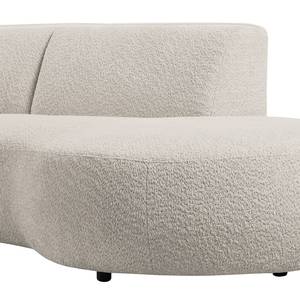 Ecksofa Betano mit Chaiselongue Bouclé Stoff Anouk: Hellgrau - Longchair davorstehend links / Ottomane rechts