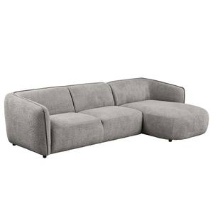 Ecksofa Betano 2,5-Sitzer mit Longchair Bouclé Stoff Anouk: Graphit