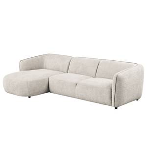 Ecksofa Betano 2,5-Sitzer mit Longchair Bouclé Stoff Anouk: Hellgrau