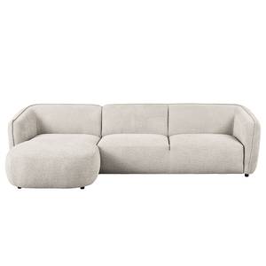 Ecksofa Betano 2,5-Sitzer mit Longchair Bouclé Stoff Anouk: Hellgrau