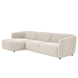 Hoekbank Betano 2,5-zits + chaise long. Structuurstof Oana: Beige