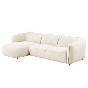 Ecksofa Betano 2,5-Sitzer mit Longchair Bouclé Stoff Anouk: Creme