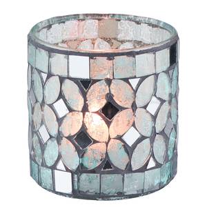 Waxinelichthouder SHIMMER & SHINE glas/cement - lichtblauw - Hoogte: 7 cm