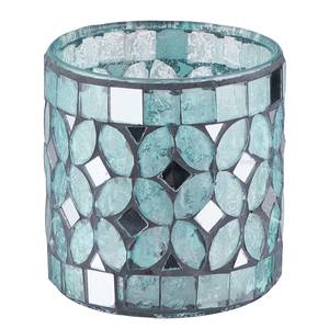 Bougeoir SHIMMER & SHINE Verre / Ciment - Bleu clair - Hauteur : 7 cm