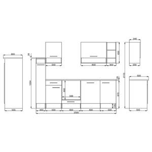 Keukenblok Hilde Mat wit - Breedte: 250 cm