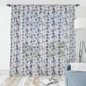 Kant-en-klaargordijn Bloemen set van 2 polyester - crèmekleurig/taupe - Hoogte: 240 cm