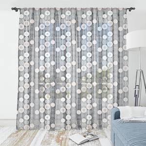 Fertiggardine Kreise 2er-Set Polyester - Beige / Grau - Höhe: 210 cm