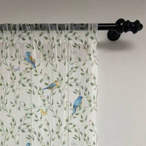 Kant-en-klaargordijn Vogels set van 2 polyester - groen/blauw - Hoogte: 160 cm