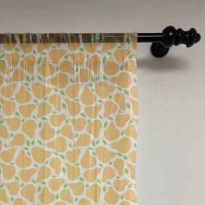 Rideaux Birne - Lot de 2 Polyester - Jaune moutarde / Vert - Hauteur : 240 cm