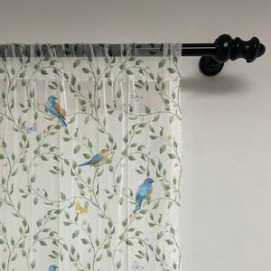 Kant-en-klaargordijn Vogels set van 2 polyester - groen/blauw - Hoogte: 135 cm