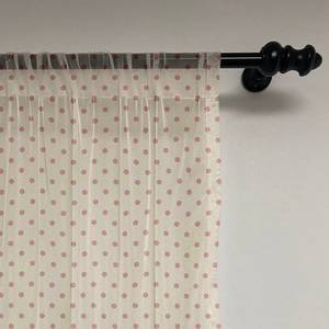 Rideaux Dots - Lot de 2 Polyester - Crème / Vieux rose - Hauteur : 210 cm