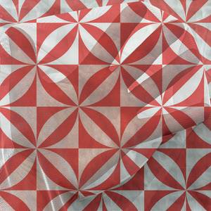 Kant-en-klaargordijn Abstract E 2 stuk polyester - rood/wit - Hoogte: 274 cm