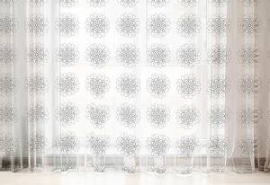 Fertiggardine Abstrakt Typ F 2er-Set Polyester - Weiß / Grau - Höhe: 240 cm