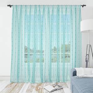 Kant-en-klaargordijn Arabeske set van 2 polyester - turquoise - Hoogte: 220 cm