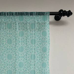 Rideaux Arabeske - Lot de 2 Polyester - Turquoise - Hauteur : 160 cm