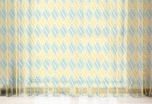 Kant-en-klaargordijn Abstract G 2 stuk polyester - babyblauw/pastelgeel - Hoogte: 210 cm