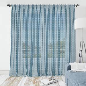 Fertiggardine Geometrisch 2er-Set Polyester - Blaugrau - Höhe: 210 cm