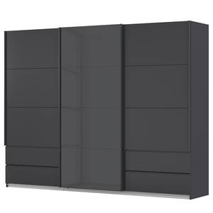 Armoire Elara - Porte en verre Gris métallisé - Largeur : 271 cm