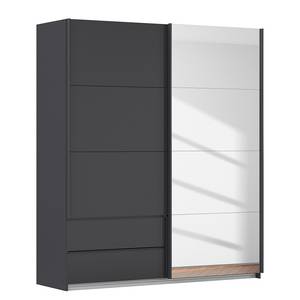 Armoire Elara - Porte miroir Gris métallisé - Largeur : 181 cm