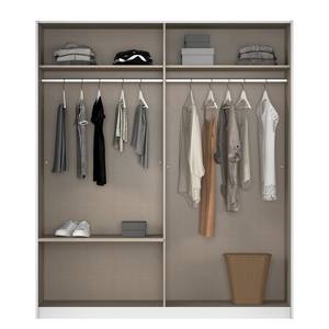 Armoire Elara - Porte miroir Gris métallisé - Largeur : 181 cm