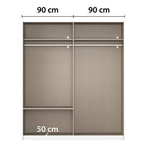 Armoire Elara - Porte miroir Gris métallisé - Largeur : 181 cm