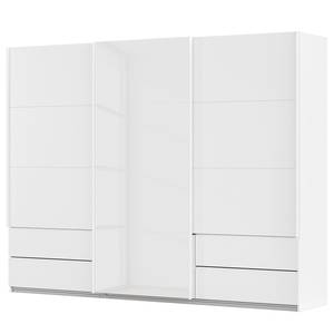 Armoire Elara - Porte en verre Blanc alpin - Largeur : 271 cm