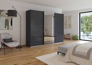 Armoire Elara - Miroir coloré Gris métallisé - Largeur : 271 cm