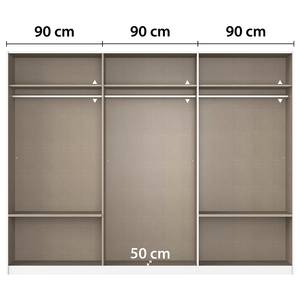 Armoire Elara - Miroir coloré Gris métallisé - Largeur : 271 cm