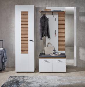 Compacte garderobe Birons 3-delig mat wit/Artisan eikenhouten look