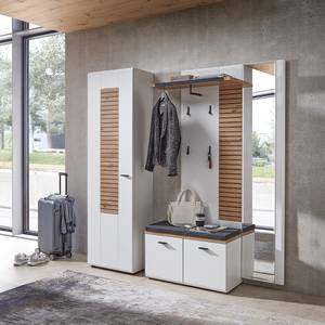 Compacte garderobe Birons 3-delig mat wit/Artisan eikenhouten look