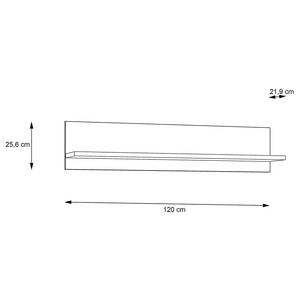 Wandplank Norovo grijs/Catania eikenhouten look