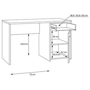 Bureau Norovo grijs/Catania eikenhouten look