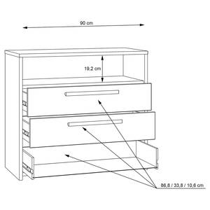 Buffet Norovo Gris / Imitation chêne Catane