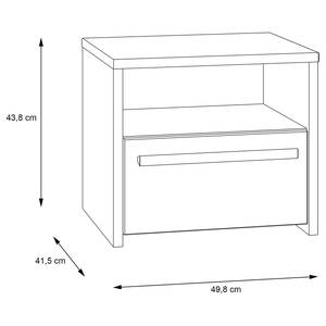 Table de chevet Norovo Gris / Imitation chêne Catane