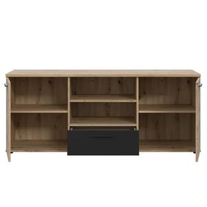 Tv-meubel Coruia Artisan eikenhouten look/zwart