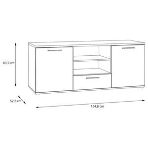 TV-Lowboard Coruia Eiche Artisan Dekor / Schwarz