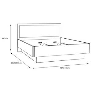 Bettgestell Troi 160 cm Eiche Catania Dekor / Schwarz