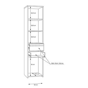 Open kast Norovo - breedte 45 cm grijs/Catania eikenhouten look