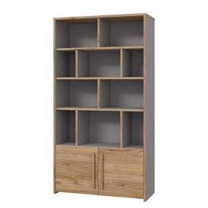 Open kast Norovo - breedte 105 cm grijs/Catania eikenhouten look