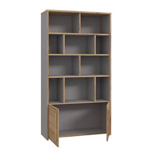 Open kast Norovo - breedte 105 cm grijs/Catania eikenhouten look