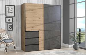 Schwebetürenschrank Tover Eiche Artisan Dekor - Breite: 170 cm