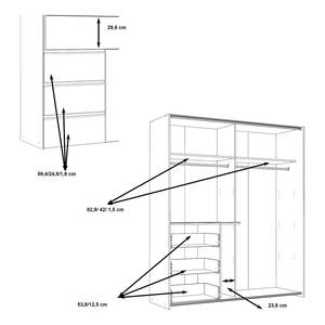 Schwebetürenschrank Tover Eiche Artisan Dekor - Breite: 170 cm