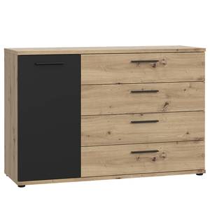 Dressoir Coruia Artisan eikenhouten look/zwart