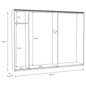 Schwebetürenschrank Troi Schwarz / Eiche Catania Dekor